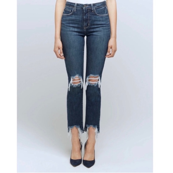 Womens L’AGENCE High Line Skinny High Rise Vintage Destruct Jeans - Picture 1 of 6